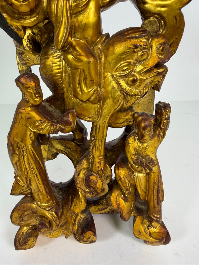 Antique Chinese Pierced and Carved Gilt-Wood Wall Panel 4'W X 10.5'H [Photo 3]