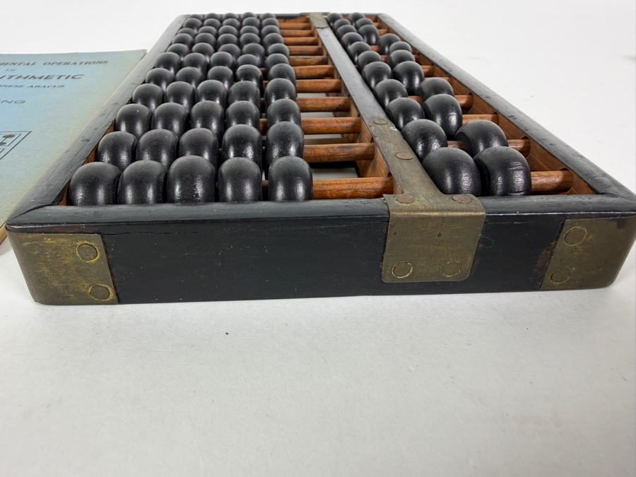 Classic Chinese Abacus (Suanpan) and an Instructional Book Titled 'The Fundamental Operations in Bead Arithmetic: How to Use the Chinese Abacus' by Kwa Tak Ming [Photo 4]