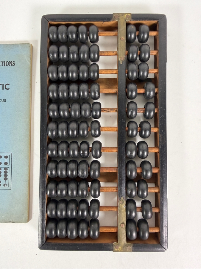 Classic Chinese Abacus (Suanpan) and an Instructional Book Titled 'The Fundamental Operations in Bead Arithmetic: How to Use the Chinese Abacus' by Kwa Tak Ming [Photo 3]