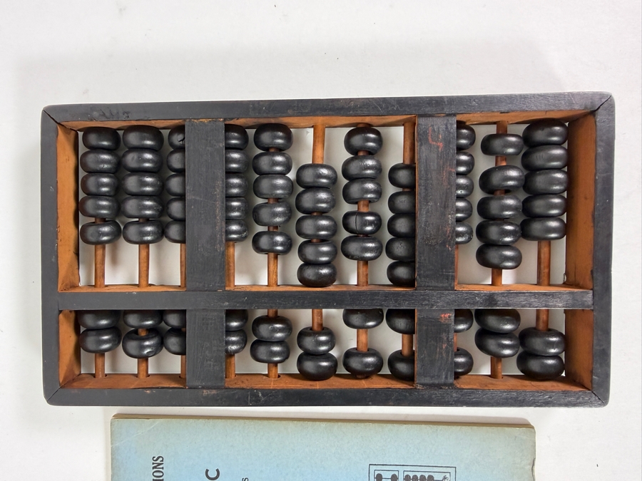 Classic Chinese Abacus (Suanpan) and an Instructional Book Titled 'The Fundamental Operations in Bead Arithmetic: How to Use the Chinese Abacus' by Kwa Tak Ming [Photo 5]