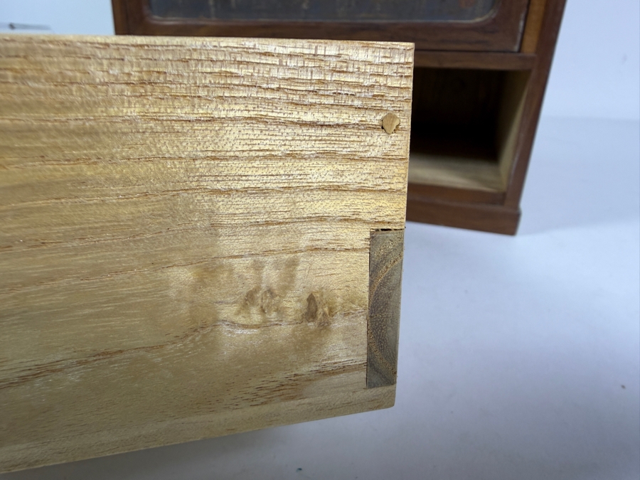 Vintage Japanese Tabletop Cabinet Tansu Kodansu with Signed Artwork 9.5'W X 9'D X 12'H [Photo 7]