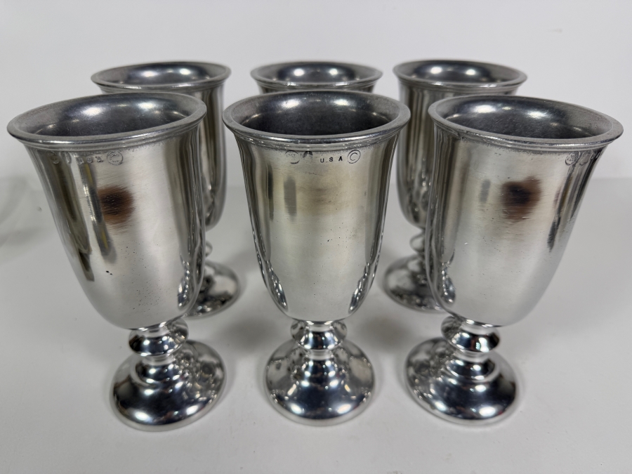 (6) Wilton Armetale Pewter-Finish Chalices 7'H [Photo 2]