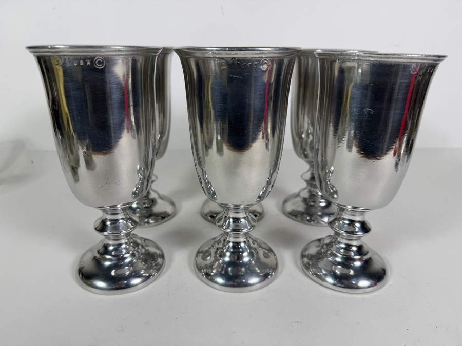 (6) Wilton Armetale Pewter-Finish Chalices 7'H [Photo 3]