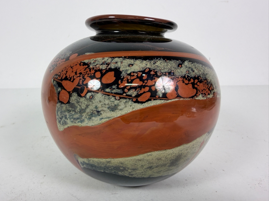 Bob Biniarz Vintage 1970 Abstract Studio Art Glass Vase 5'H [Photo 3]