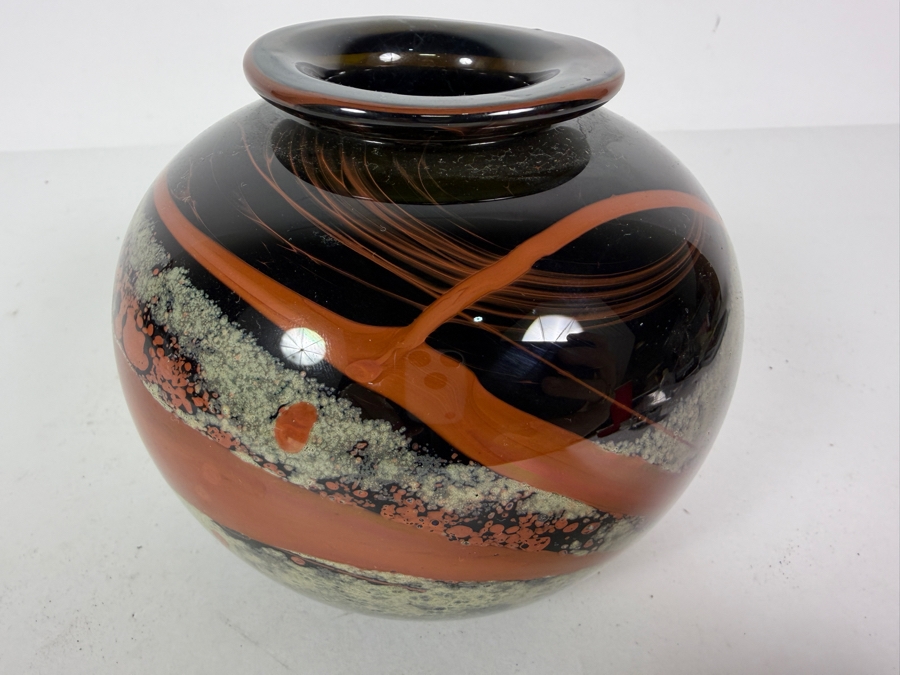 Bob Biniarz Vintage 1970 Abstract Studio Art Glass Vase 5'H [Photo 2]