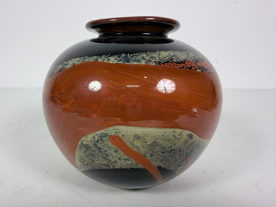 Bob Biniarz Vintage 1970 Abstract Studio Art Glass Vase 5'H [Photo 4]