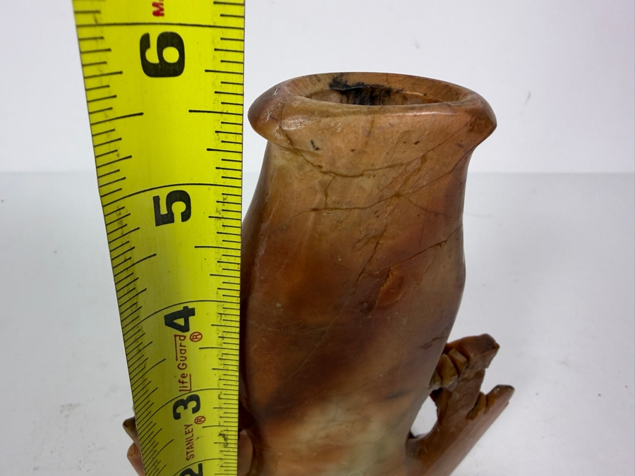 Vintage Chinese Carved Soapstone Vase 5.5'H [Photo 5]