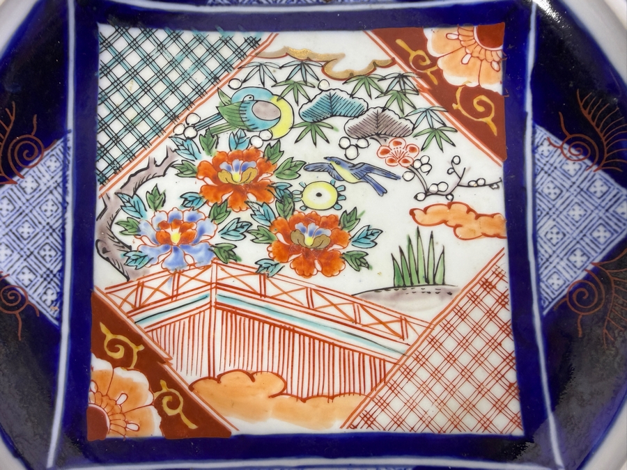 Vintage Japanese Imari Porcelain Shallow Bowl 11'W [Photo 5]