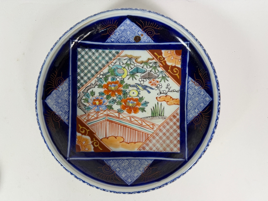 Vintage Japanese Imari Porcelain Shallow Bowl 11'W [Photo 2]