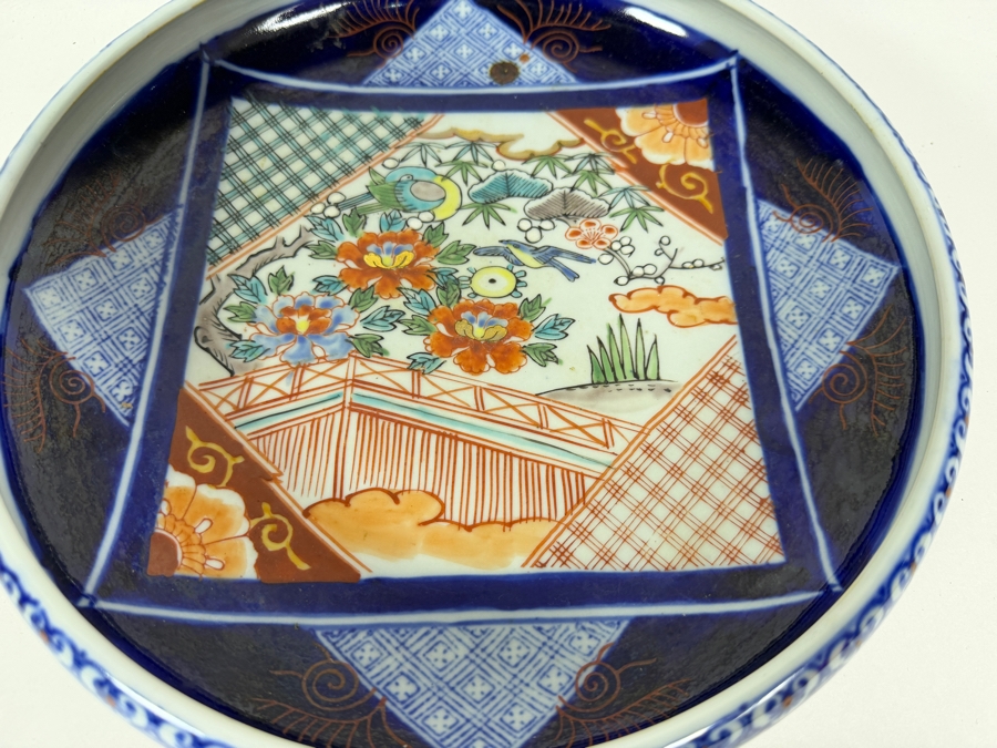 Vintage Japanese Imari Porcelain Shallow Bowl 11'W [Photo 4]