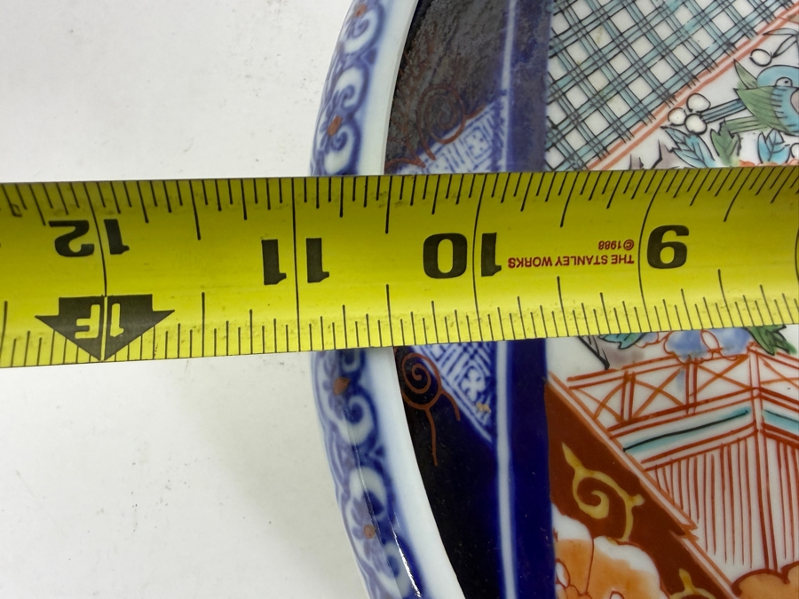 Vintage Japanese Imari Porcelain Shallow Bowl 11'W [Photo 8]