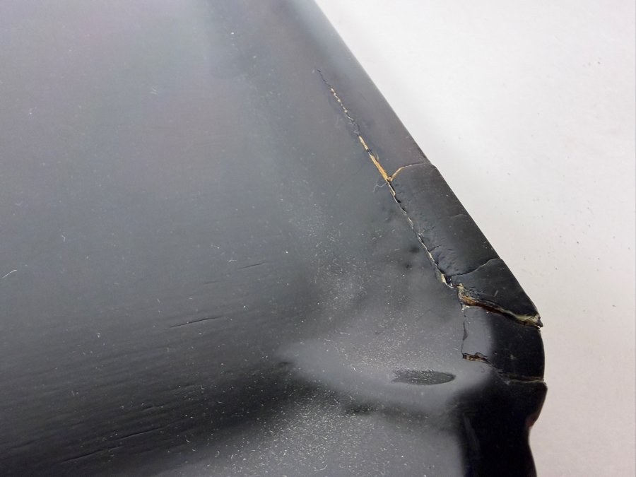Rae Kasian Signed Japanese Lacquered Wood Serving Tray with Some Damage - See Photos 14' X 14' [Photo 2]