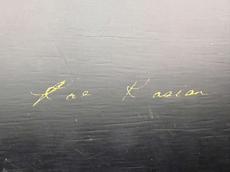 Rae Kasian Signed Japanese Lacquered Wood Serving Tray with Some Damage - See Photos 14' X 14' [Photo 5]