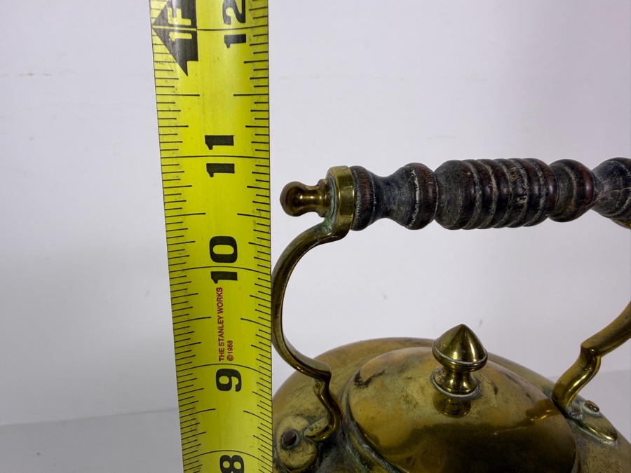 Antique Edwardian English Brass Teapot Spirit Kettle and Stand Circa 1840 from Gump's Antique Collection 11'H [Photo 12]