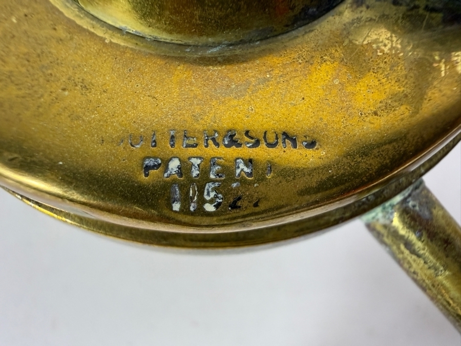 Antique Edwardian English Brass Teapot Spirit Kettle and Stand Circa 1840 from Gump's Antique Collection 11'H [Photo 7]