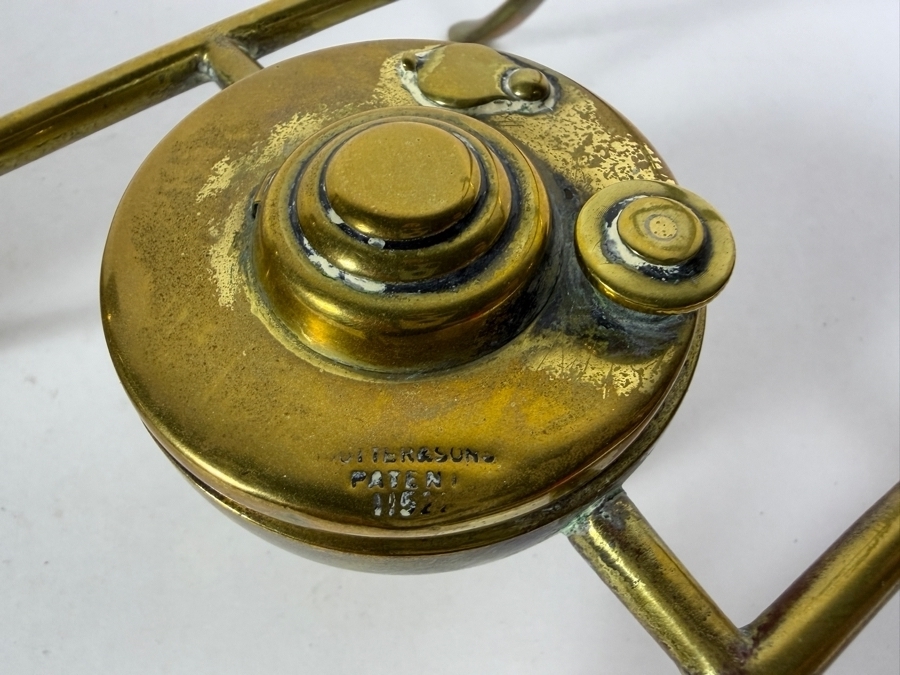 Antique Edwardian English Brass Teapot Spirit Kettle and Stand Circa 1840 from Gump's Antique Collection 11'H [Photo 6]