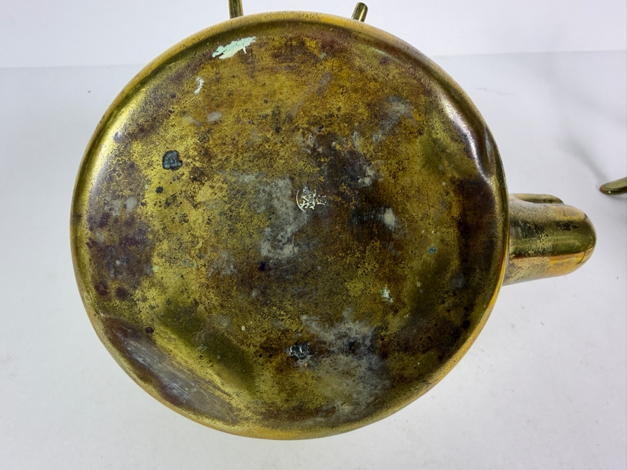Antique Edwardian English Brass Teapot Spirit Kettle and Stand Circa 1840 from Gump's Antique Collection 11'H [Photo 9]