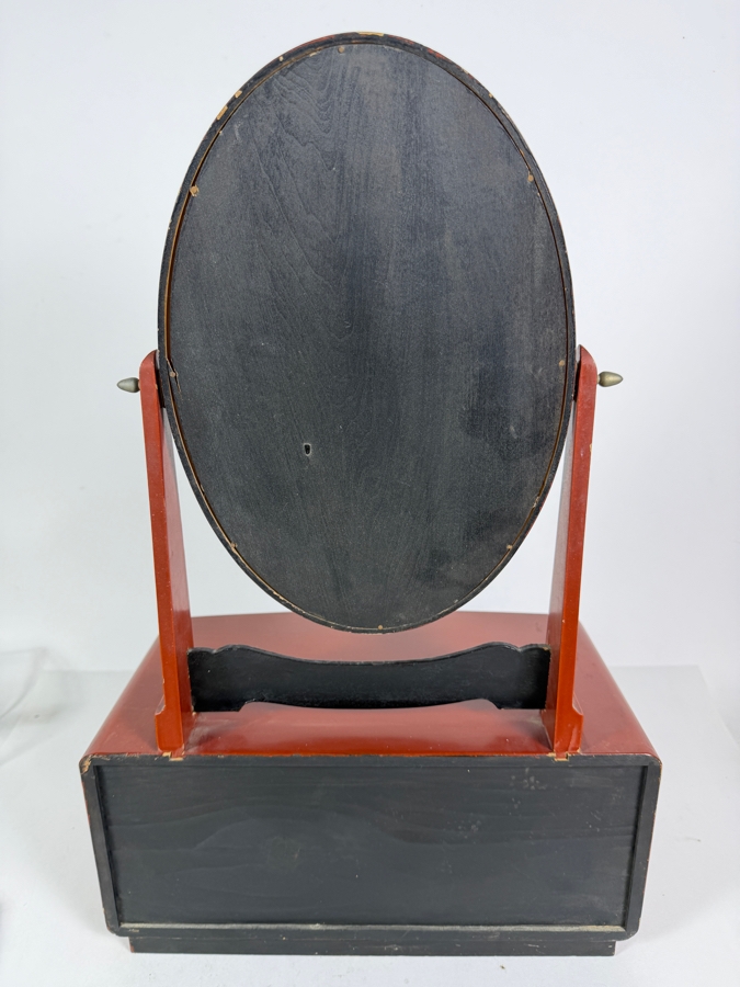 Vintage Japanese Red Lacquer Kyodai Tabletop Vanity 14W X 7.5D X 21H [Photo 3]