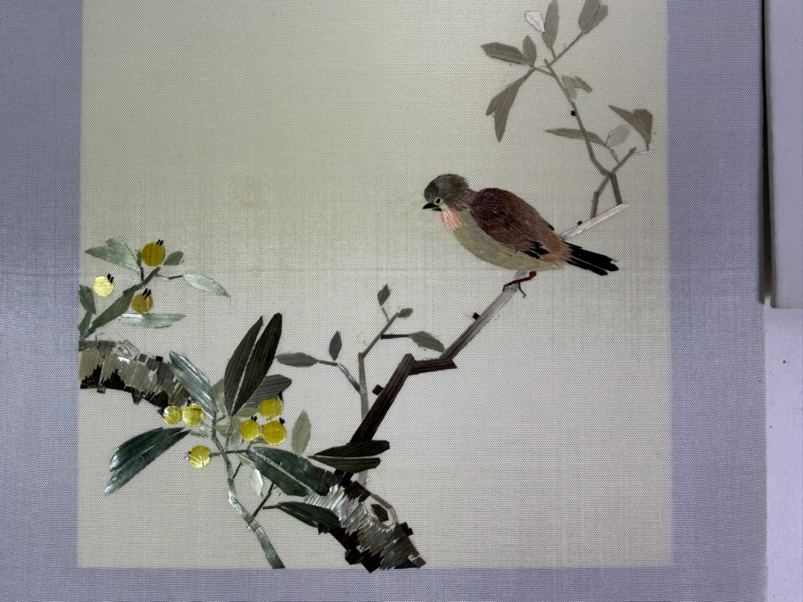 (5) Chinese Wheat Stalk Cutting Pictures of Various Birds Smaller Ones Measure 6' X 6' [Photo 7]