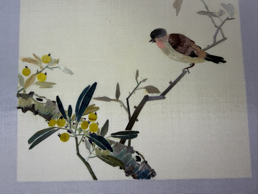 (5) Chinese Wheat Stalk Cutting Pictures of Various Birds Smaller Ones Measure 6' X 6' [Photo 11]