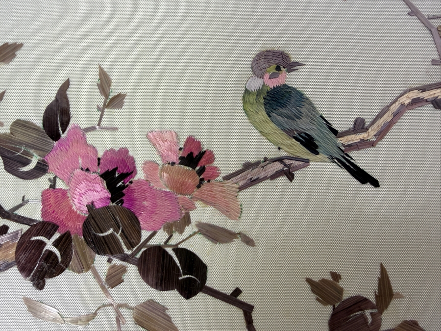 (5) Chinese Wheat Stalk Cutting Pictures of Various Birds Smaller Ones Measure 6' X 6' [Photo 6]