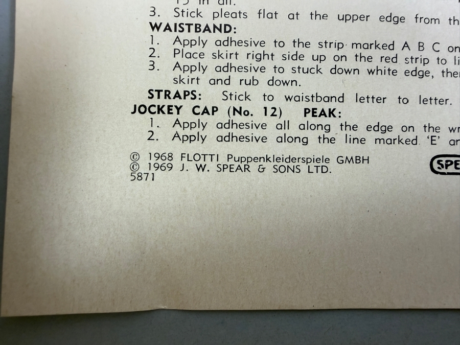 New Old Stock Vintage 1960s Spear's Flotti Instant Dressmaking Doll Kit [Photo 8]
