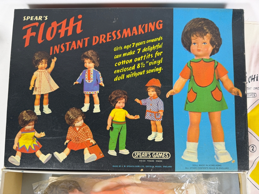 New Old Stock Vintage 1960s Spear's Flotti Instant Dressmaking Doll Kit [Photo 2]