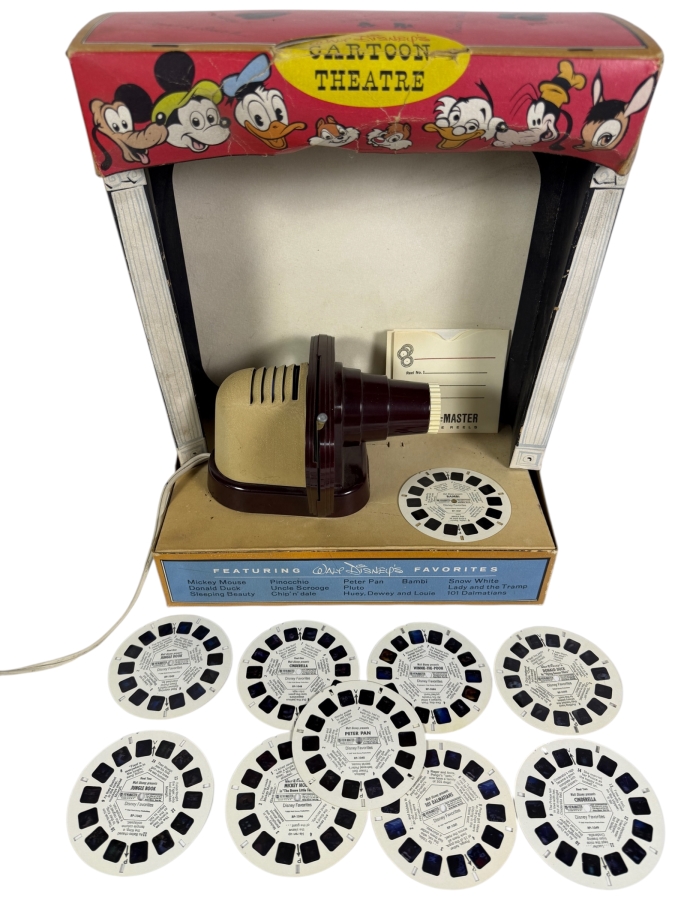 Vintage 1960's Sawyer's View Master Projector Walt Disney Cartoon Theatre with Disney 10 Reels
