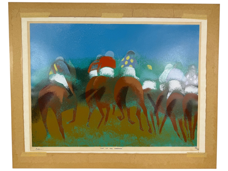 Robert Dickerson (1924–2015, Australian) Screenprint on Paper Titled 'Out of the Barrier' Artist Signed Lower Left and Numbered 95 of 150 30' X 21.5'H [Photo 2]