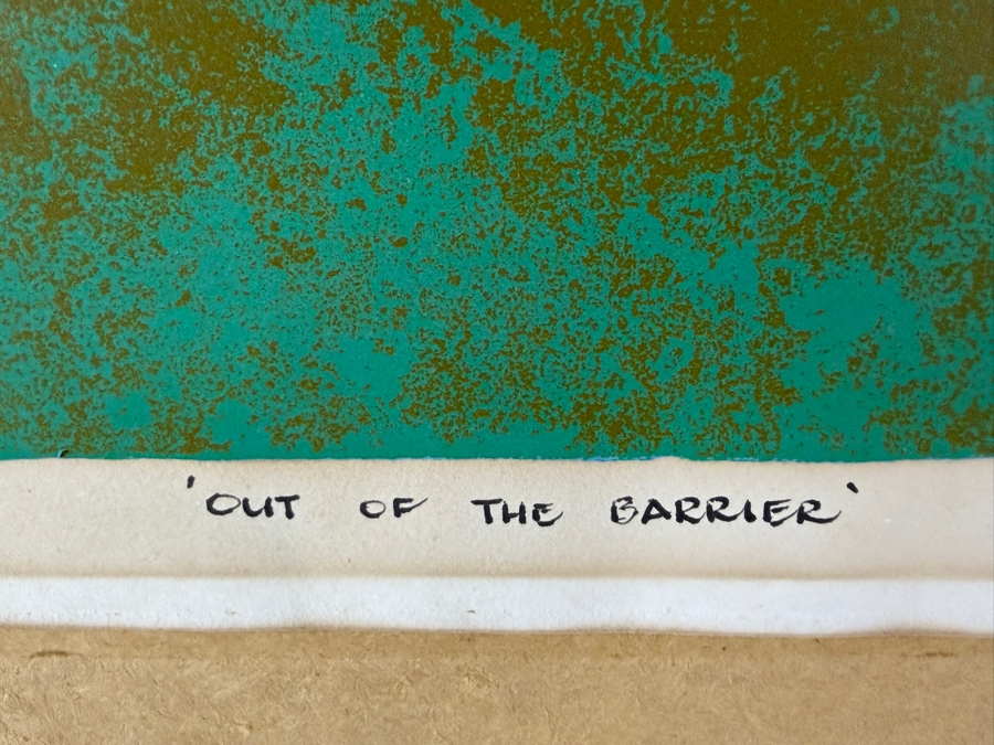 Robert Dickerson (1924–2015, Australian) Screenprint on Paper Titled 'Out of the Barrier' Artist Signed Lower Left and Numbered 95 of 150 30' X 21.5'H [Photo 5]