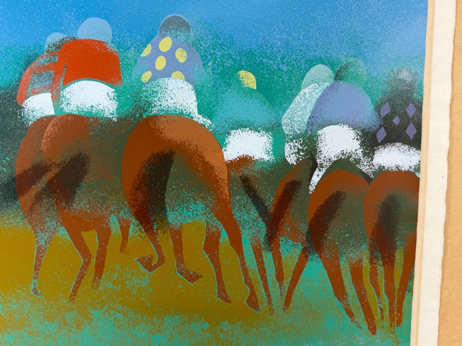 Robert Dickerson (1924–2015, Australian) Screenprint on Paper Titled 'Out of the Barrier' Artist Signed Lower Left and Numbered 95 of 150 30' X 21.5'H [Photo 4]