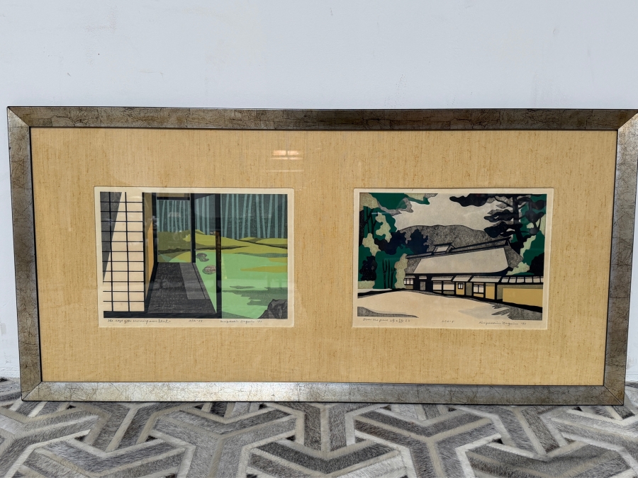 Kiyoshi Nagai (1911–1984) Pair of Mid-Century Woodblock Prints Titled 'The Rays of the Morning Sun' and 'Over the Pass' Both Artist Signed and Dated 1971 15.5W X 11.25H Professionally Framed 48W X 23.5H [Photo 3]