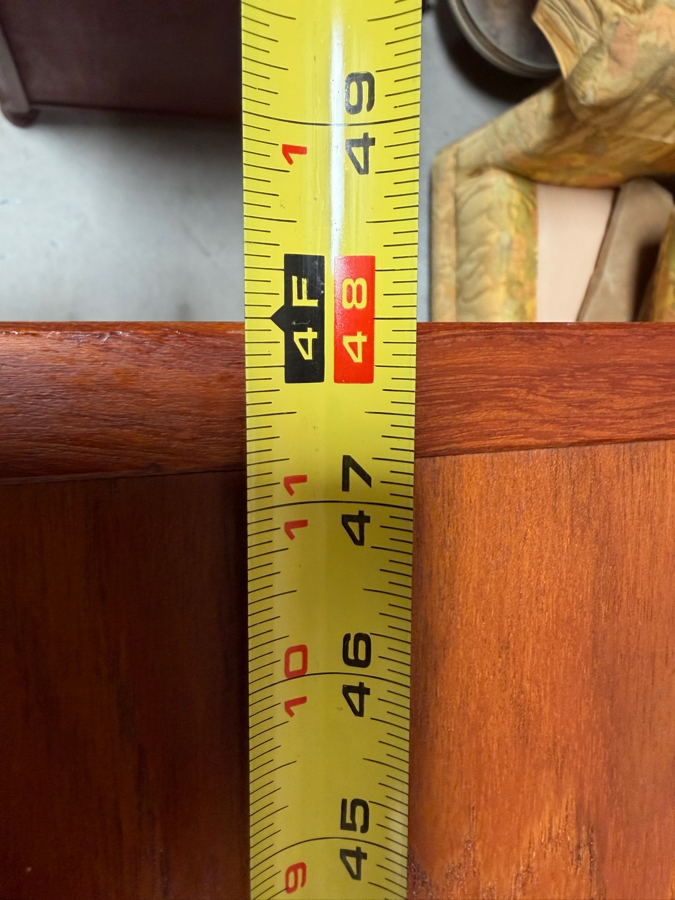 Vintage Mid-Century Modern Teak Veneer Dresser Gentleman's Chest 48W X 18D X 45H [Photo 5]