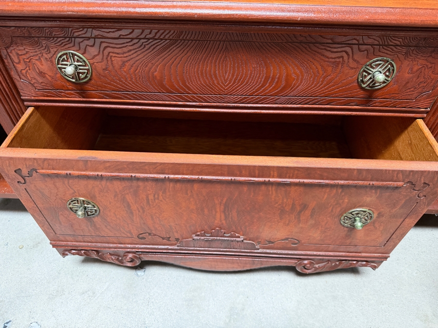 Vintage American Blended Walnut Buffet 59W X 19D X 28H [Photo 6]