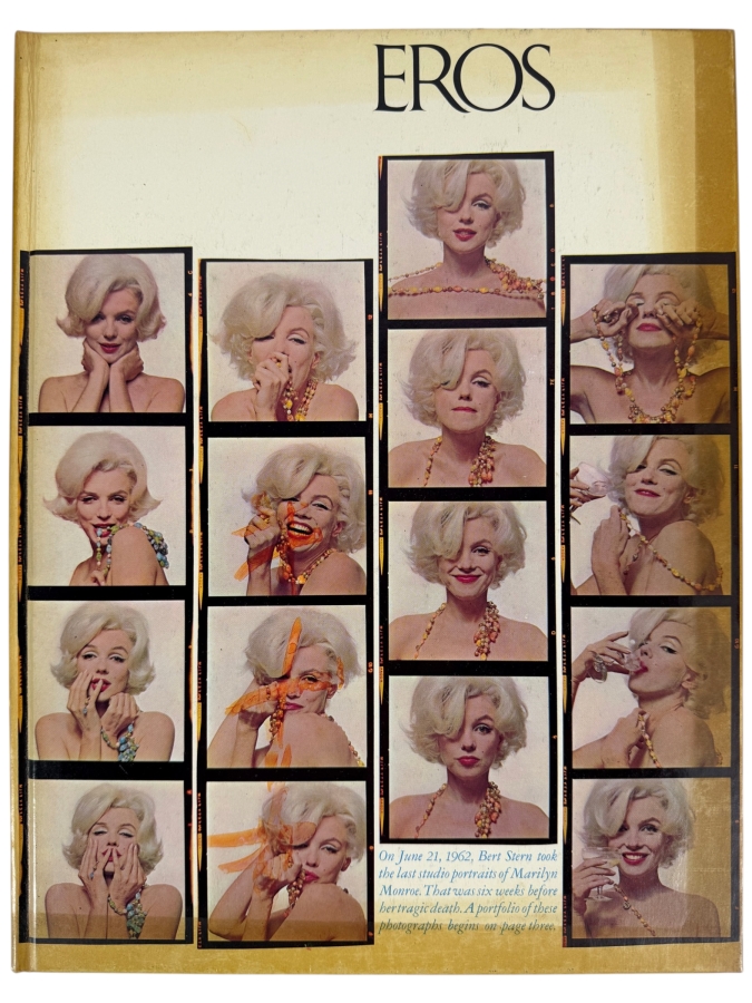 Vintage Hardcover Eros Magazine, Volume 1, Number 3 (Autumn 1962) Featuring the Legendary Final Studio Portraits ('Last Sitting') of Marilyn Monroe Taken by Photographer Bert Stern
