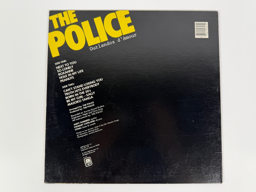 The Police - Outlandos d'Amour - A&M Records - SP-4753 - 1978 - Vinyl Record [Photo 2]