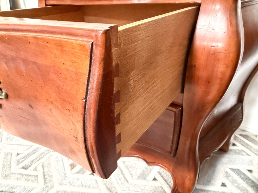 Pair of Vintage John Widdicomb Bombe Style Walnut Nighstands 24W X 18D X 24.5H [Photo 7]