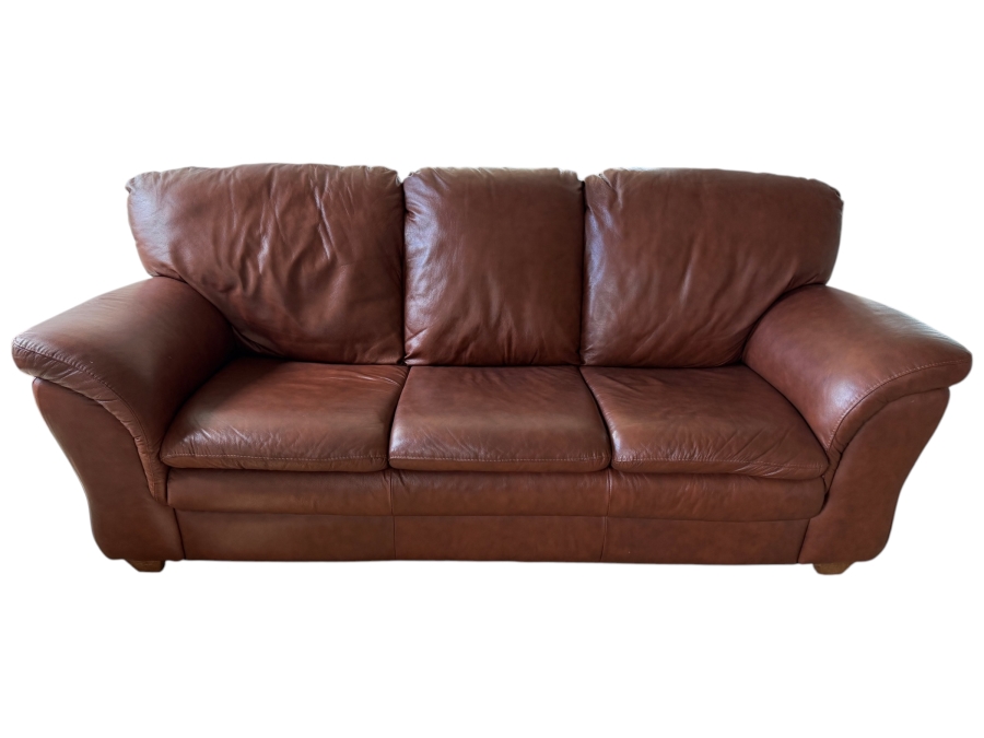 Just Added - Chateau d'Ax Leather Sofa Made in Milan Italy 80W X 35D X 33H