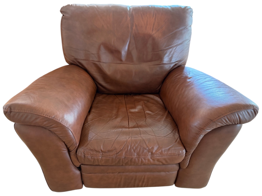 Just Added - Chateau d'Ax Leather Armchair Made in Milan Italy 43W X 36D