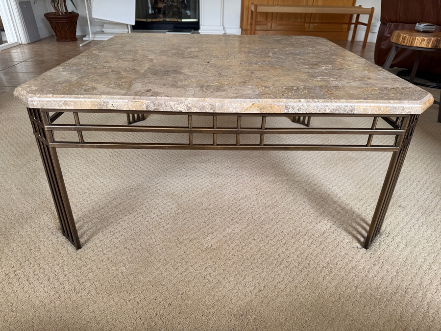 Just Added - Marble Top Coffee Table with Metal Base [Photo 4]