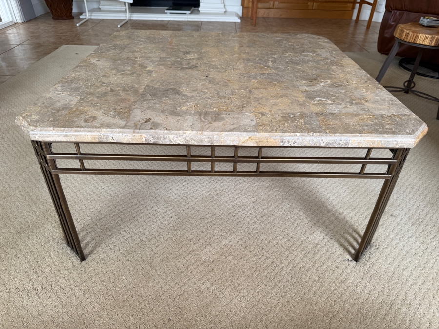 Just Added - Marble Top Coffee Table with Metal Base [Photo 3]