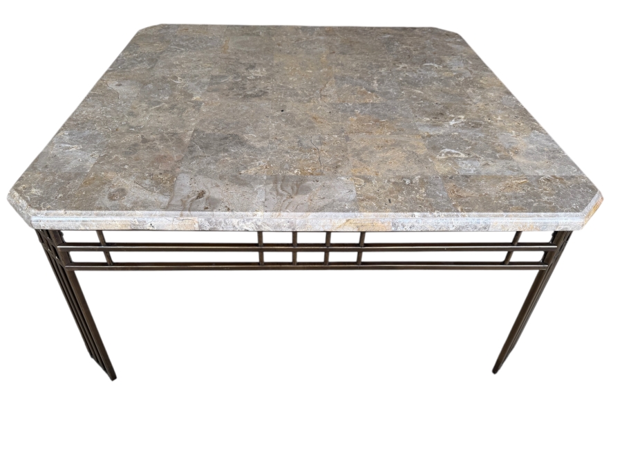 Just Added - Marble Top Coffee Table with Metal Base