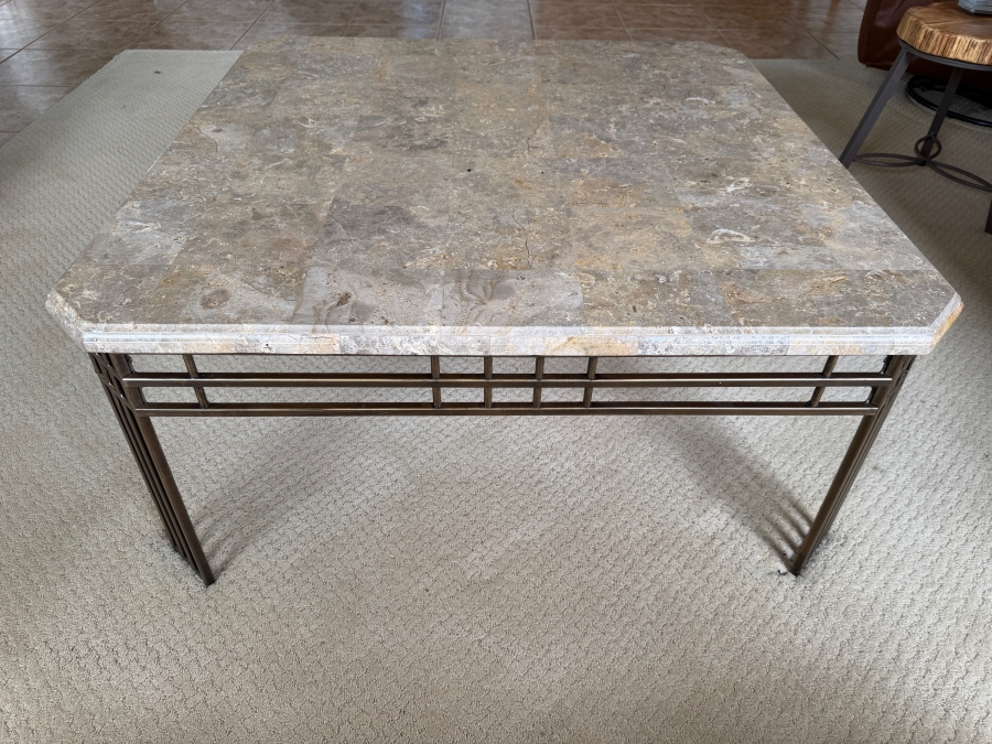 Just Added - Marble Top Coffee Table with Metal Base [Photo 2]