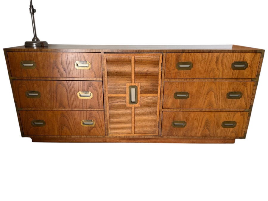 Just Added - Vintage Mid-Century Modern Dixie Act 2 Campaign Dresser Chest of Drawers 70W X 18.5D X 29.5H