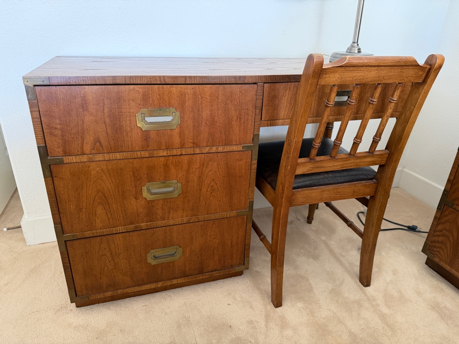 Just Added - Vintage Mid-Century Modern Dixie Act 2 Campaign Desk and Chair [Photo 3]