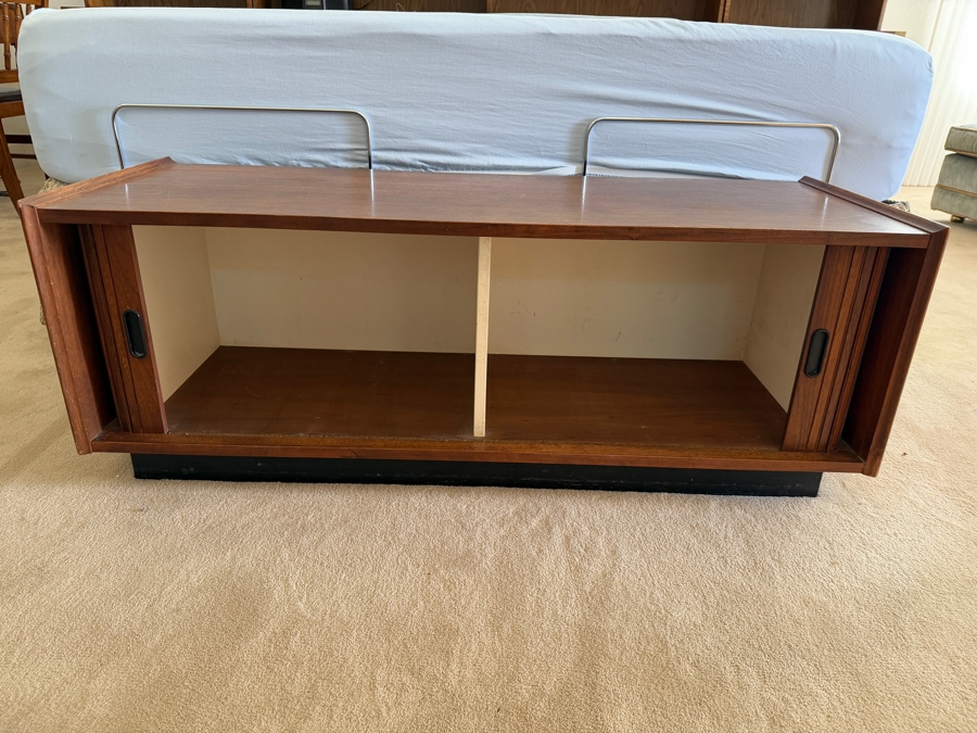 Just Added - Vintage Mid Century Tambour Record Cabinet by Dillingham 48'W X 18'D X 18'H [Photo 4]