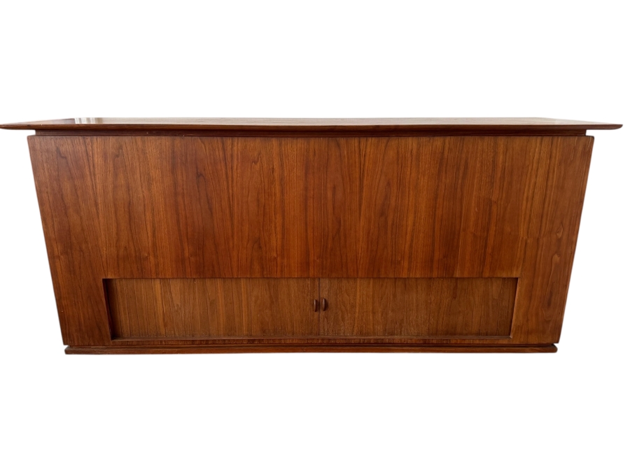 Just Added - Custom Mid-Century Modern Chest With Lower Tambour Doors 65W X 20.5D X 29.5H