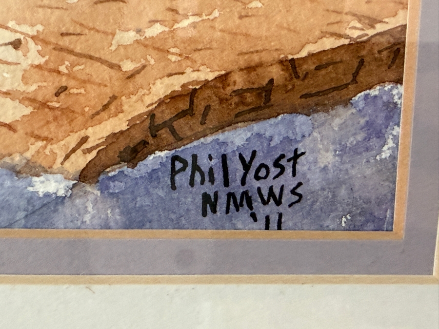 Just Added - Phil Yost Original Watercolor Painting on Paper Las Cruces, NM 14 X 10.5 Framed 22.5 X 18.5 [Photo 6]
