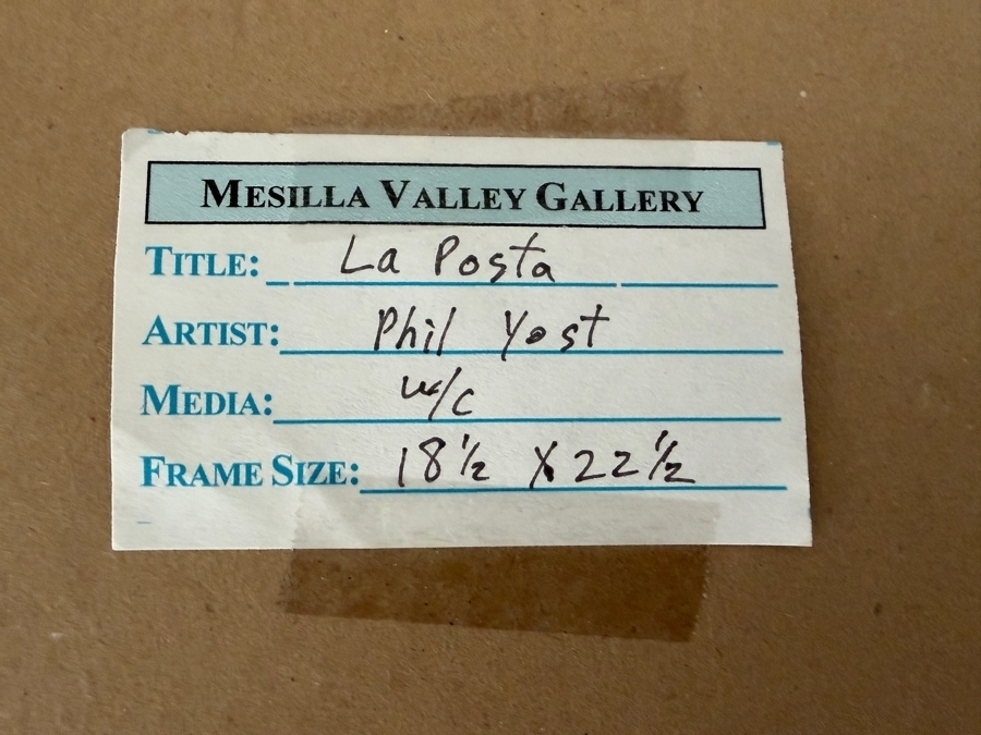 Just Added - Phil Yost Original Watercolor Painting on Paper Las Cruces, NM 14 X 10.5 Framed 22.5 X 18.5 [Photo 8]