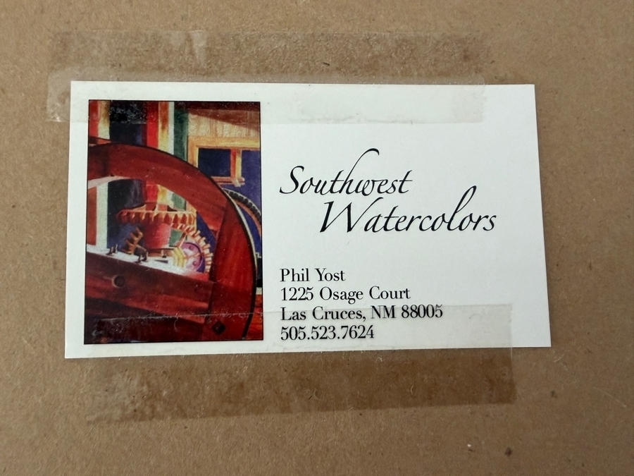Just Added - Phil Yost Original Watercolor Painting on Paper Las Cruces, NM 14 X 10.5 Framed 22.5 X 18.5 [Photo 7]